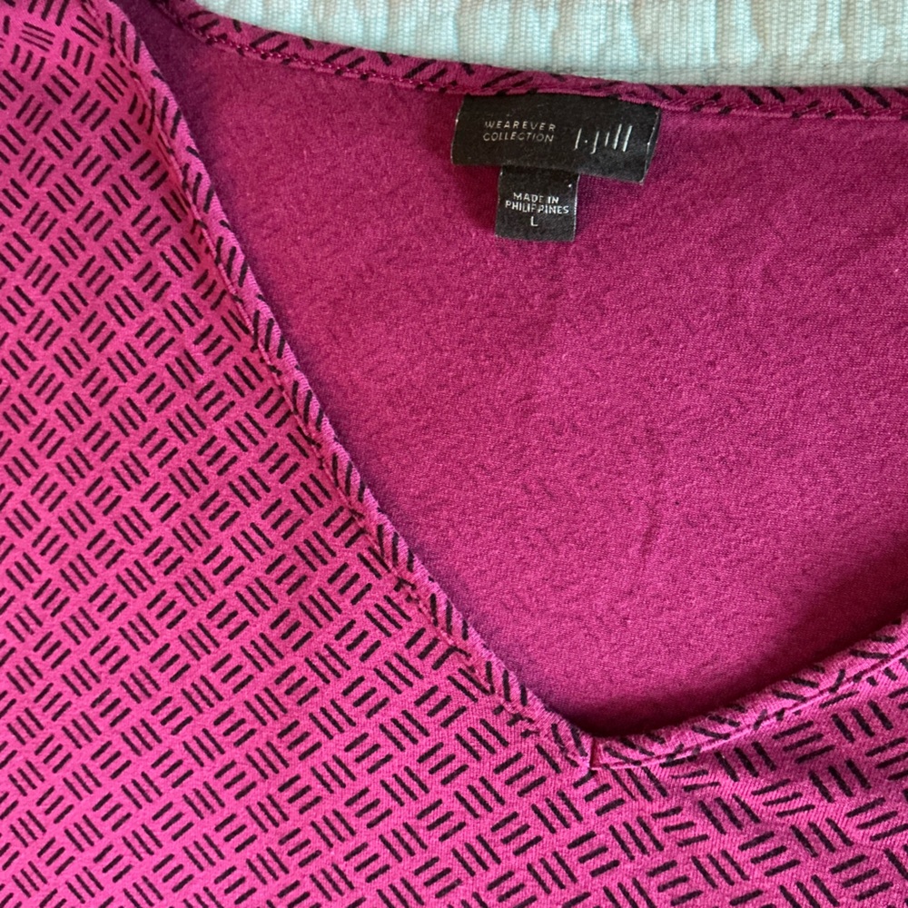 J. Jill Fuchsia Geometric Long Sleeve Top